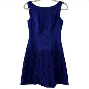 Karen Millen Silk Blue Dress With Fishscal Details